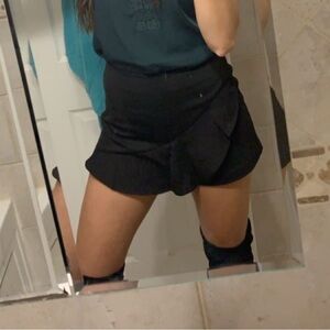 Zara Black Ruffle Mini Skort